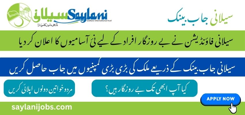 Saylani welfare jobs